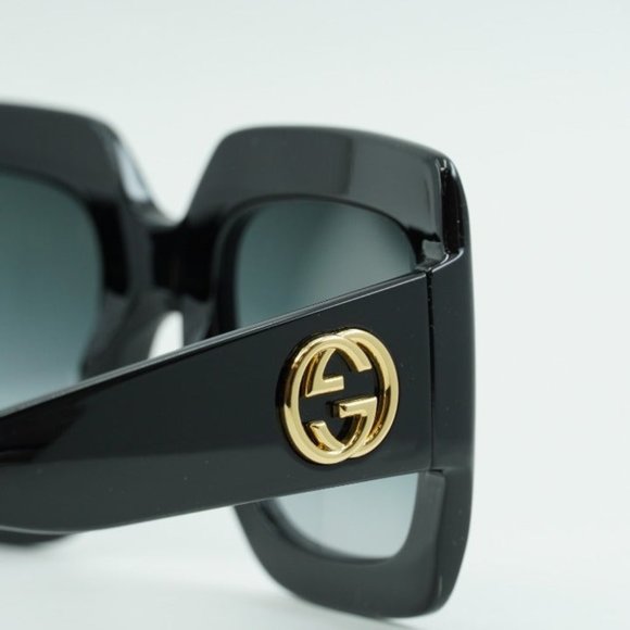 FINAL PRICE NEW GUCCI GG0053SN 001 SQUARE BLACK GREY GRADIENT SUNGLASSES - Picture 9 of 12